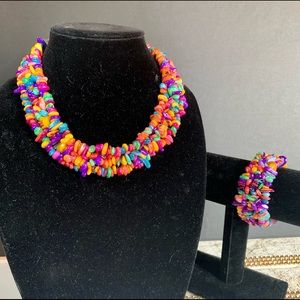 Seed Bead Necklace and Bracelet NWOT